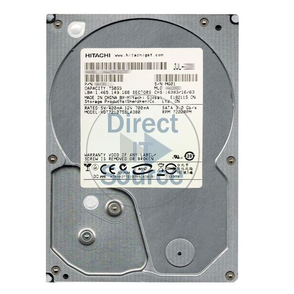 Hitachi HDT721075SLA380 - 750GB 7.2K SATA 3.0Gbps 3.5Inch 8MB Cache Hard Drive