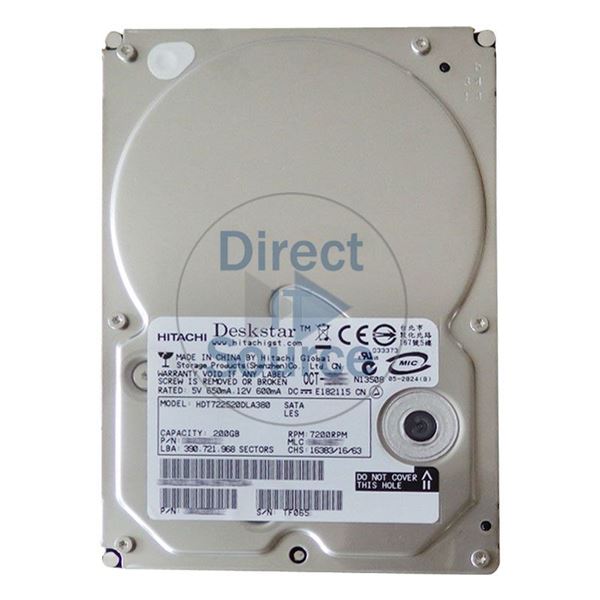 Hitachi HDT722520DLA380 - 200GB 7.2K SATA 3.0Gbps 3.5Inch 8MB Cache Hard Drive