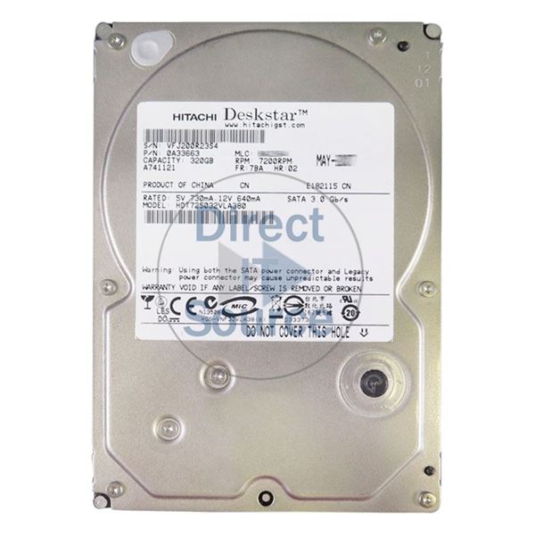 Hitachi HDT725025VLA380 - 250GB 7.2K SATA 3.0Gbps 3.5Inch 8MB Cache Hard Drive