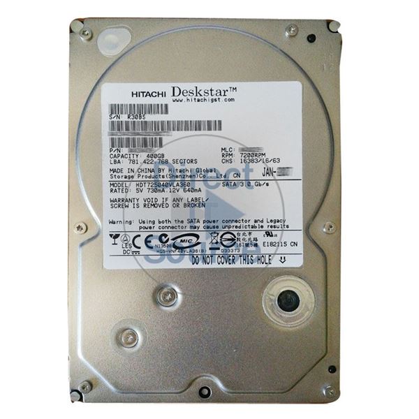 Hitachi HDT725040VLA360 - 400GB 7.2K SATA 3.0Gbps 3.5Inch 16MB Cache Hard Drive