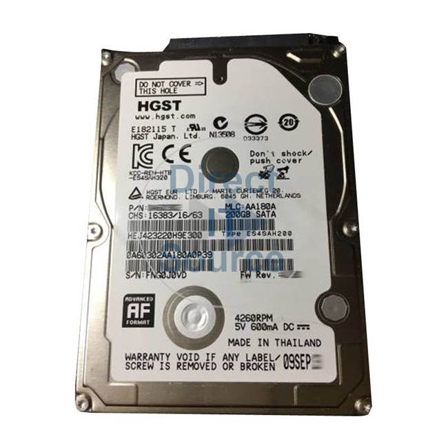 HEJ423220H9E300 Hitachi - 200GB 4.26K SATA 2.5" 8MB Cache Hard Drive