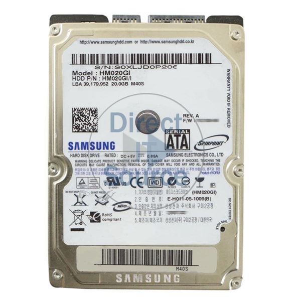 Samsung HM020GI/I - 20GB 4.2K 2.5Inch SATA 1.5Gbps Hard Drive