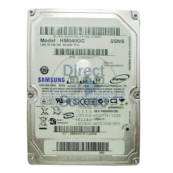 Samsung HM040GC - 40GB 5.4K 2.5Inch IDE 8MB Cache Hard Drive