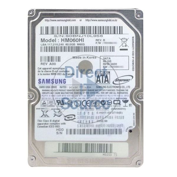 Samsung HM060HI - 60GB 5.4K 2.5Inch SATA 3.0Gbps 8MB Cache Hard Drive
