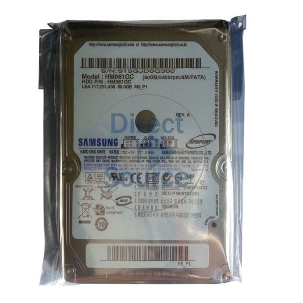 Samsung HM061GC - 60GB 5.4K 2.5Inch PATA 8MB Cache Hard Drive