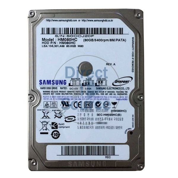 Samsung HM080HC - 80GB 5.4K 2.5Inch PATA 8MB Cache Hard Drive