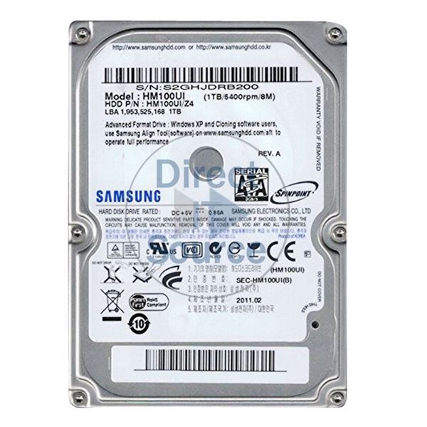 Samsung HM100UI-Z4 - 1TB 5.4K 2.5Inch SATA 3.0Gbps 8MB Cache Hard Drive