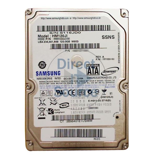 Samsung HM120JI - 120GB 5.4K 2.5Inch SATA 8MB Cache Hard Drive
