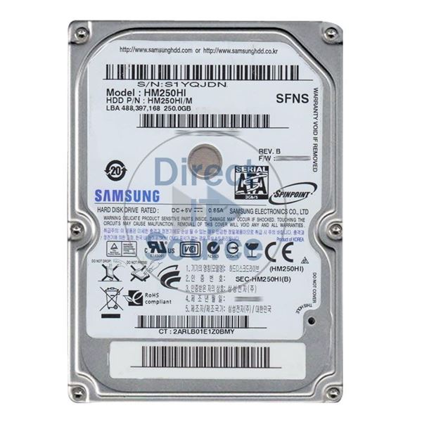 Samsung HM250HI/M - 250GB 5.4K 2.5Inch SATA 3.0Gbps 8MB Cache Hard Drive