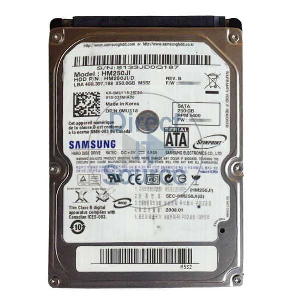 Samsung HM250JI/D - 250GB 5.4K 2.5Inch SATA 1.5Gbps 8MB Cache Hard Drive