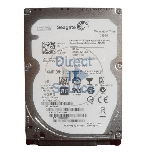 Dell HRYM5 - 250GB 5.4K SATA 2.5" 16MB Cache Hard Drive