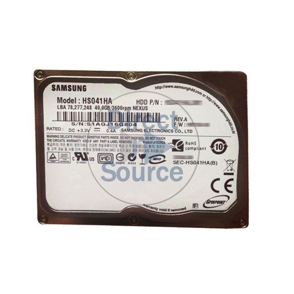 Samsung HS041HA - 40GB 3.6K 1.8Inch PATA 2MB Cache Hard Drive