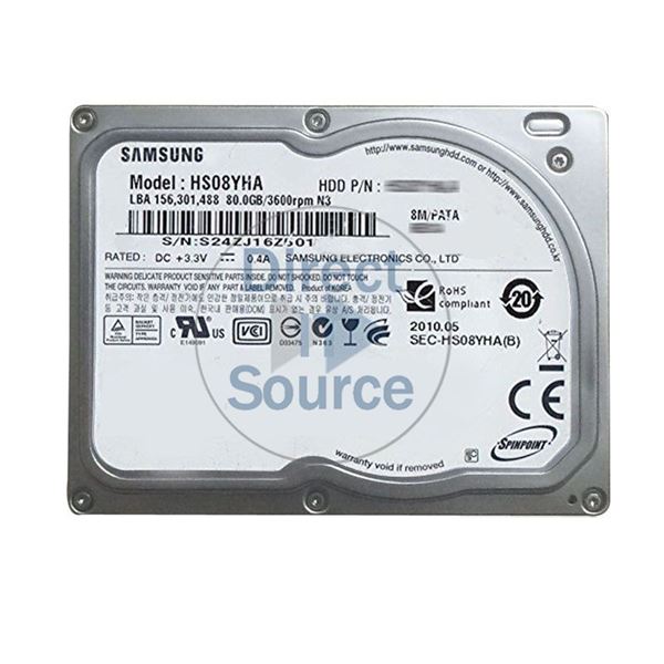 Samsung HS08YHA - 80GB 3.6K 1.8Inch SATA 8MB Cache Hard Drive