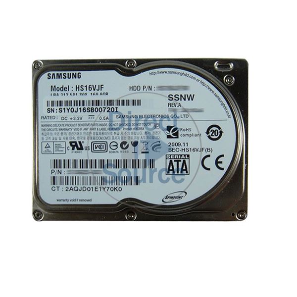 Samsung HS16VJF - 160GB 5.4K 1.8Inch SATA 3.0Gbps 16MB Cache Hard Drive