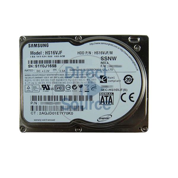 Samsung HS16VJF-M - 160GB 5.4K 1.8Inch SATA 3.0Gbps 16MB Cache Hard Drive