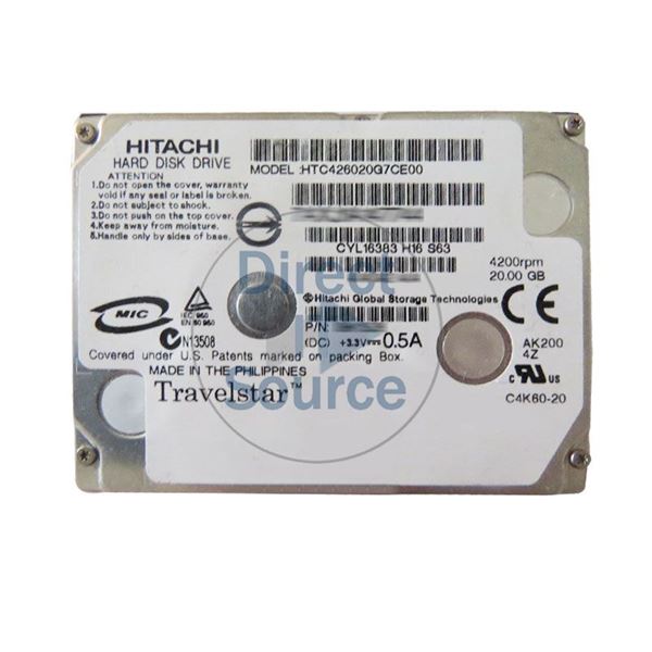 Hitachi HTC426020G7CE00 - 20GB 4.2K ATA/100 1.8Inch 2MB Cache Hard Drive