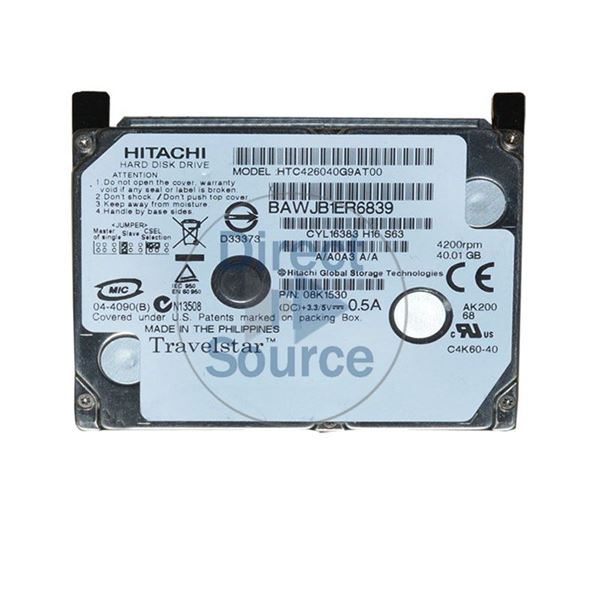 Hitachi HTC426040G9AT00 - 40.01GB 4.2K IDE 1.8Inch 2MB Cache Hard Drive