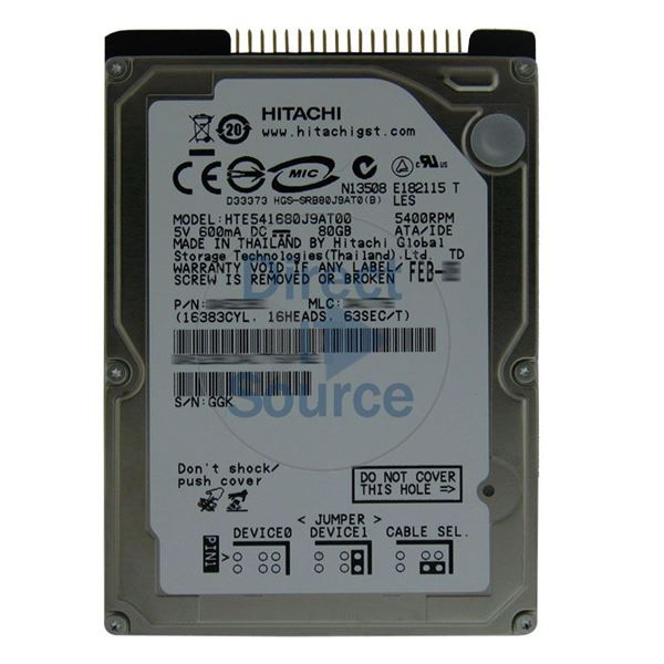 Hitachi HTE541680J9AT00 - 80GB 5.4K ATA/100 2.5Inch 8MB Cache Hard Drive