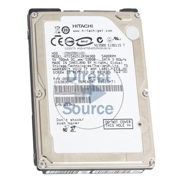 Hitachi HTE542512K9A300 - 120GB 5.4K SATA 3.0Gbps 2.5Inch 8MB Cache Hard Drive