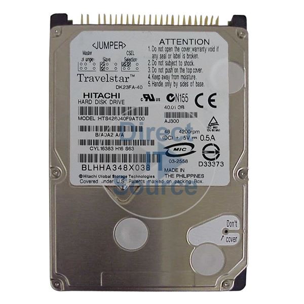 Hitachi HTS428040F9AT00 - 40.1GB 4.2K IDE 2.5" 2MB Cache Hard Drive
