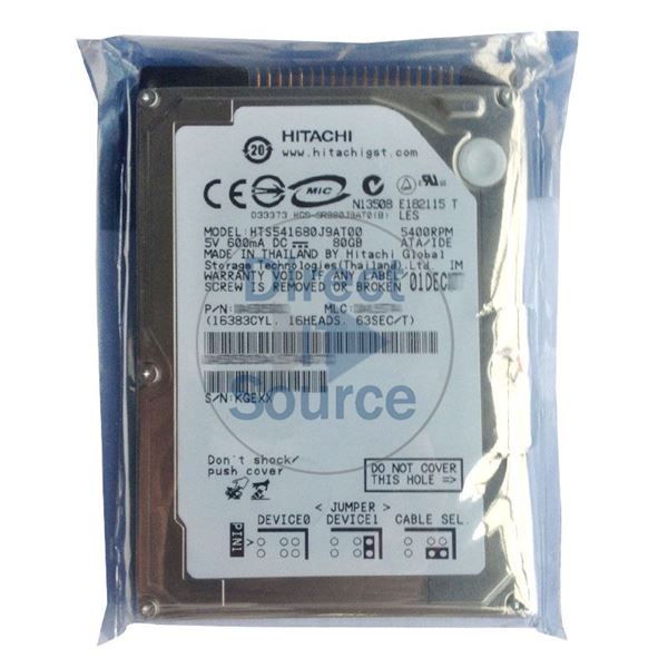 Hitachi HTS541680J9AT00 - 80GB 5.4K IDE 2.5Inch 8MB Cache Hard Drive