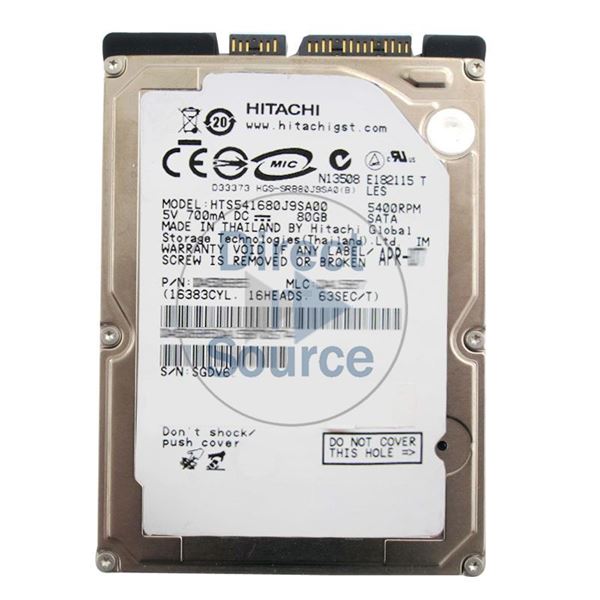 Hitachi HTS541680J9SA00 - 80GB 5.4K SATA 1.5Gbps 2.5Inch 8MB Cache Hard Drive