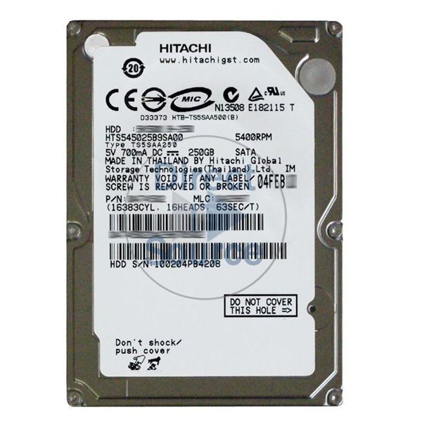 Hitachi HTS545025B9SA00 - 250GB 5.4K SATA 2.5Inch Hard Drive