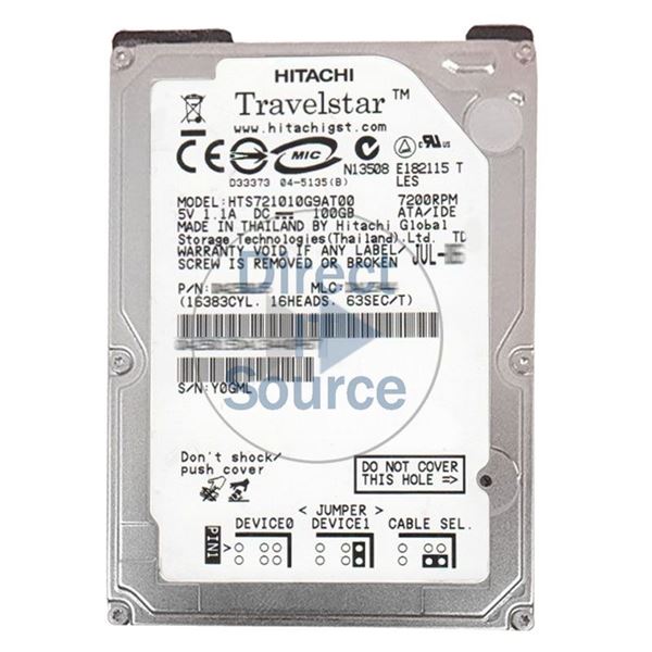 Hitachi HTS721010G9AT00 - 100GB 7.2K IDE 2.5Inch 8MB Cache Hard Drive