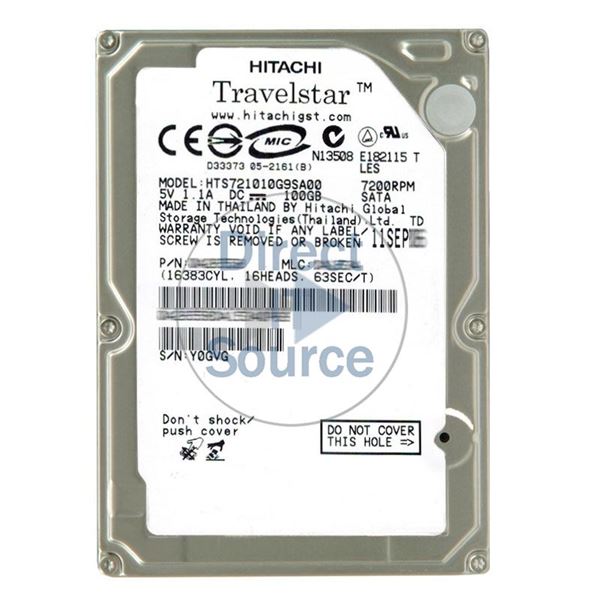 Hitachi HTS721010G9SA00 - 100GB 7.2K SATA 1.5Gbps 2.5Inch 8MB Cache Hard Drive