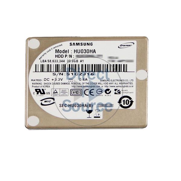 Samsung HU030HA - 30GB 3.6K 1.8Inch PATA 2MB Cache Hard Drive