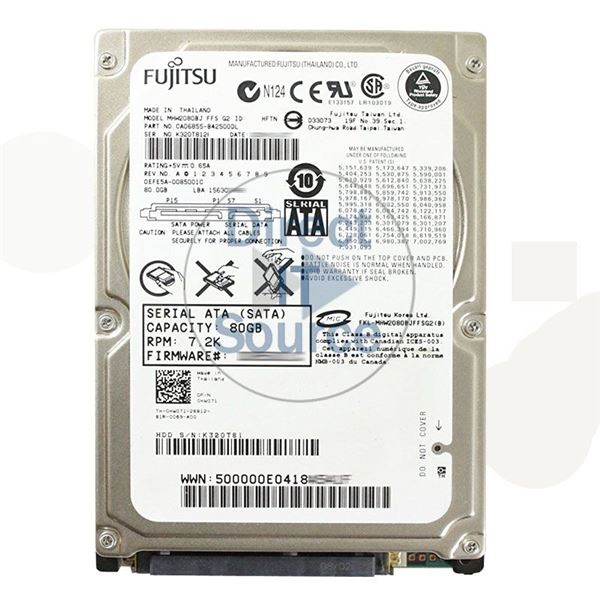 Dell HW071 - 80GB 7.2K SATA 2.5" Hard Drive