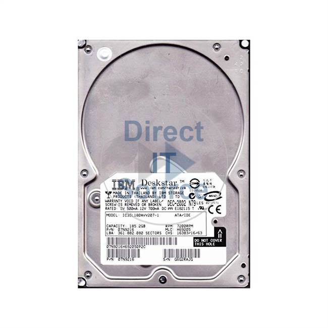 IC35L180AVV207-1 Hitachi - 180GB 7.2K 3.5" Cache Hard Drive