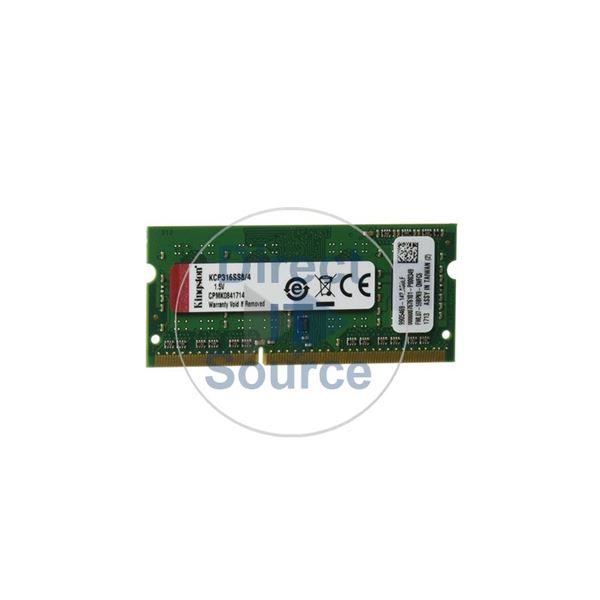 Kingston KCP316SS8/4 - 4GB DDR3 PC3-12800 Non-ECC Unbuffered 204-Pins Memory