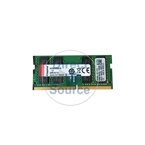 Kingston KCP424SD8/16 - 16GB DDR4 PC4-19200 Non-ECC Unbuffered 260-Pins Memory