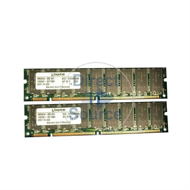 Kingston KCS-D72VXR/256 - 256MB 2x128MB SDRAM PC-100 ECC Unbuffered 168-Pins Memory
