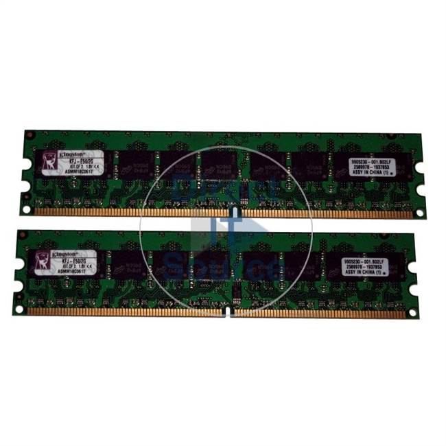 Kingston KFJ-E50/2G - 2GB 2x1GB DDR2 PC2-4200 ECC Unbuffered 240-Pins Memory