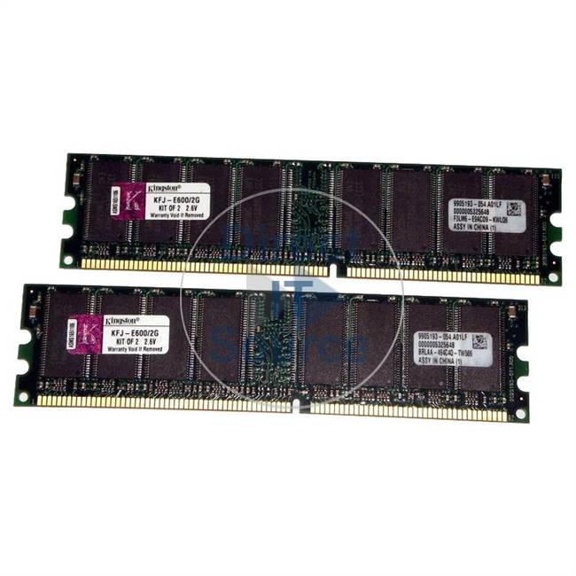 Kingston KFJ-E600/2G - 2GB 2x1GB DDR PC-3200 Non-ECC Unbuffered 184-Pins Memory