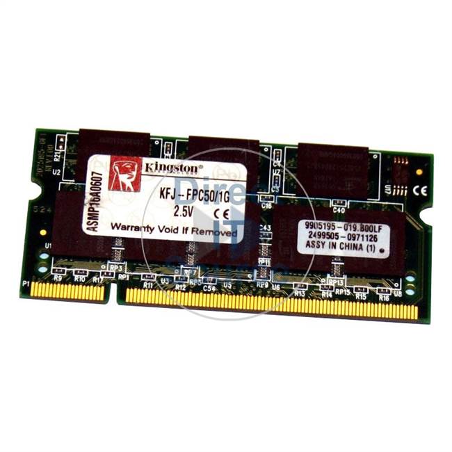 Kingston KFJ-FPC50/1G - 1GB DDR PC-2100 Non-ECC Unbuffered 200-Pins Memory