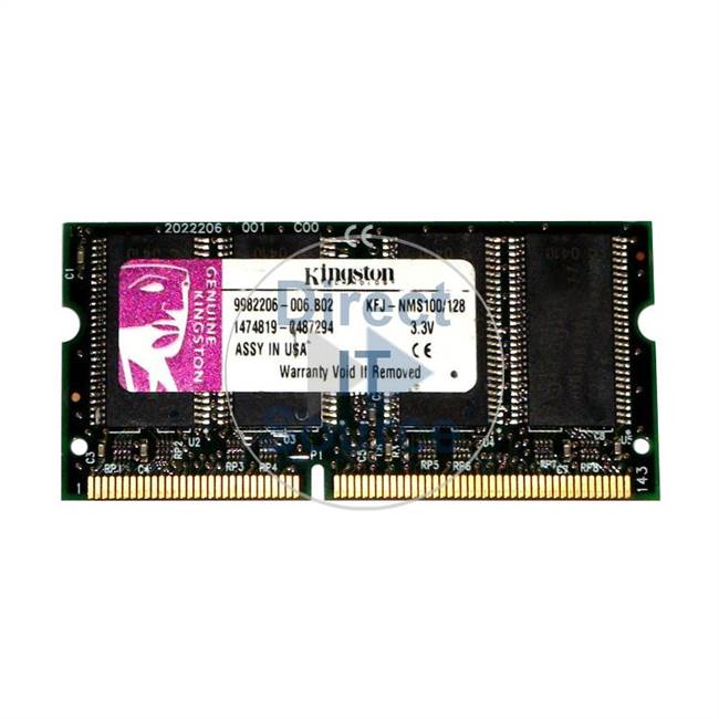 Kingston KFJ-NMS100/128 - 128MB SDRAM PC-100 Non-ECC Unbuffered 144-Pins Memory