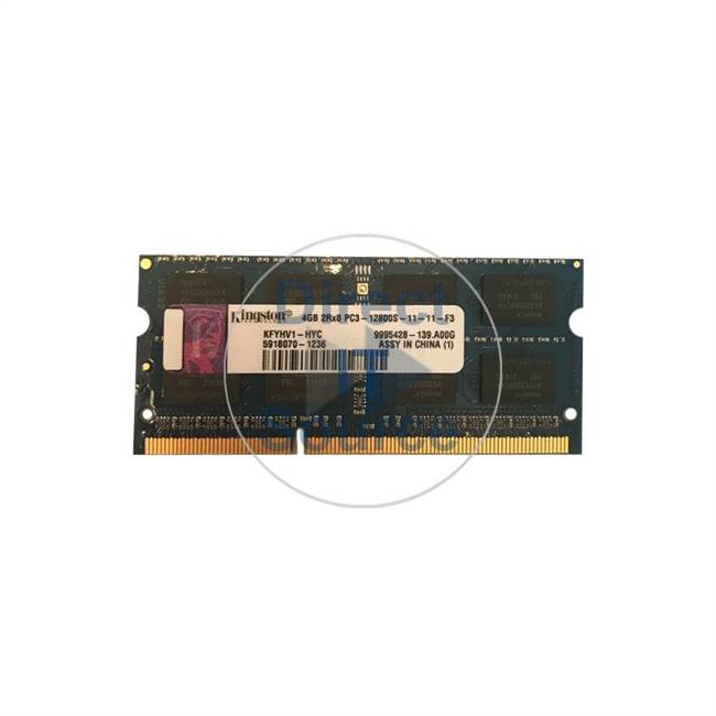 Kingston KFYHV1-HYC - 4GB DDR3 PC3-12800 Non-ECC Unbuffered 204-Pins Memory