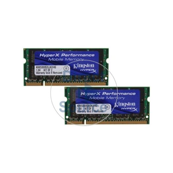 Kingston KHX5300S2LLK2/4G - 4GB 2x2GB DDR2 PC2-5300 Non-ECC Unbuffered 200-Pins Memory
