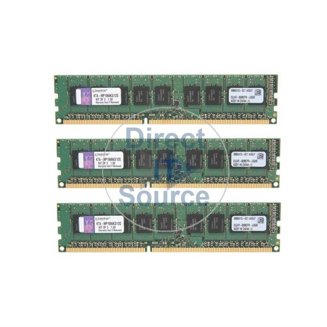 Kingston KTA-MP1066K3/12G - 12GB 3x4GB DDR3 PC3-8500 ECC Unbuffered 240-Pins Memory