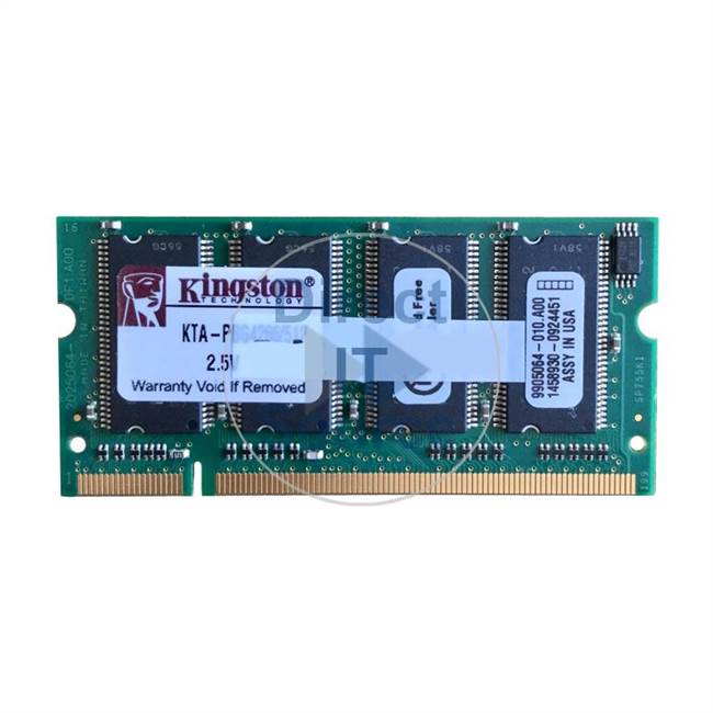 Kingston KTA-PBG4266/512 - 512MB DDR PC-2100 Non-ECC Unbuffered 200-Pins Memory