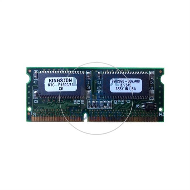 Kingston KTC-P1200/64 - 64MB SDRAM PC-66 Non-ECC Unbuffered 144-Pins Memory