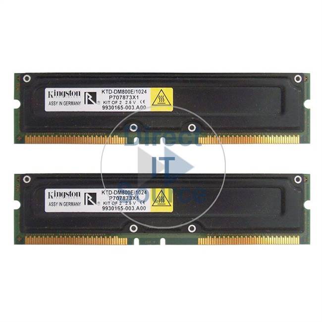 Kingston KTD-DM800E/1024 - 1GB 2x512MB RDRAM PC-800 ECC 184-Pins Memory