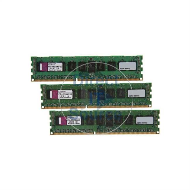Kingston KTD-PE3138K3/12G - 12GB 3x4GB DDR3 PC3-10600 ECC Registered 240-Pins Memory