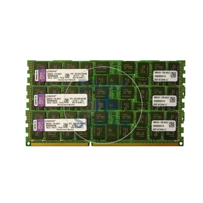 Kingston KTD-PE313Q8LVK3/48G - 48GB 3x16GB DDR3 PC3-10600 ECC Registered 240-Pins Memory