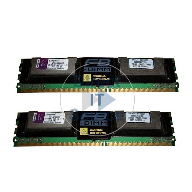 Kingston KTD-WS800/2G - 2GB 2x1GB DDR2 PC2-6400 ECC Fully Buffered 240-Pins Memory