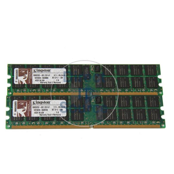 Kingston KTH-MLG4/4G - 4GB 2x2GB DDR2 PC2-3200 ECC Registered 240-Pins Memory