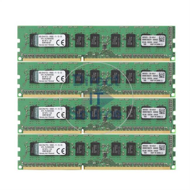 Kingston KTH-PL316EK4/32G - 32GB 4x8GB DDR3 PC3-12800 ECC Unbuffered 240-Pins Memory